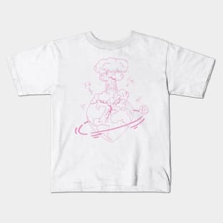 Light Pink Atomic Heart Kids T-Shirt